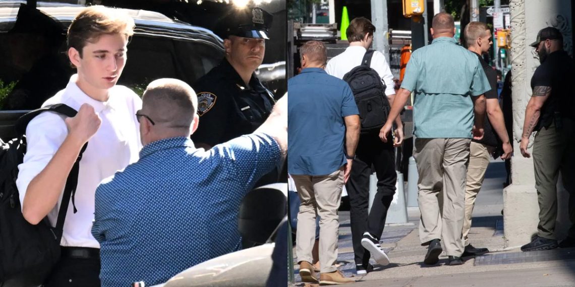 Barron Trump Surrounded by Secret Service on First Day at New York University